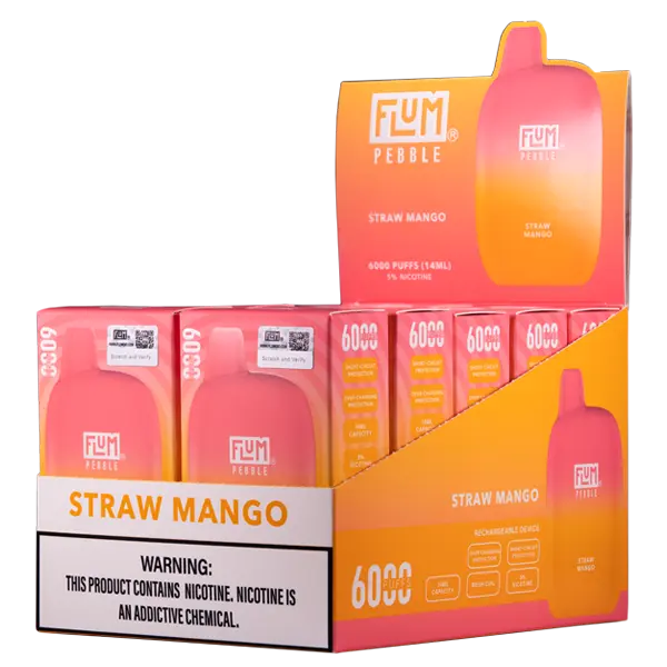BUY 1 GET 1 FREE Straw Mango FLUM Pebble | Vape Amazon India Flum