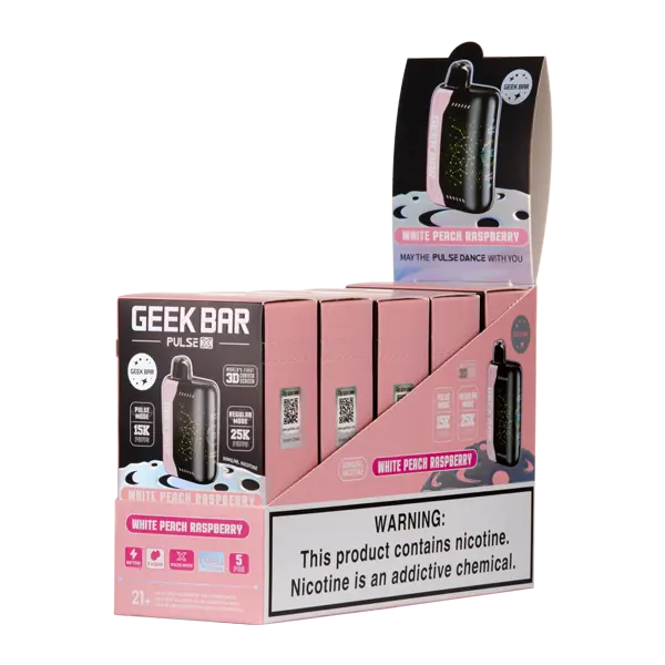 BUY 1 GET 1 FREE White Peach Raspberry Geek Bar Pulse X 25K | Vape Amazon India Geek Vape