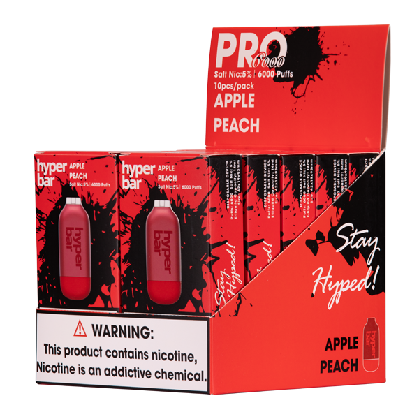 BUY 1 GET 1 FREE Apple Peach Hyper Bar Pro 6000 | Vape Amazon India - Vape Amazon India