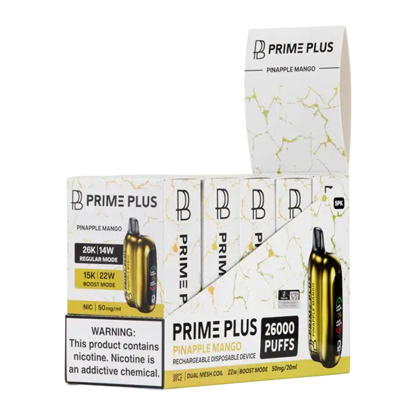 BUY 1 GET 1 FREE Pineapple Mango Prime Plus 26000 | Vape Amazon India Prime Bar
