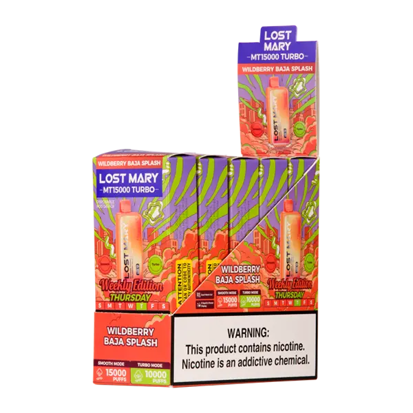 BUY 1 GET 1 FREE Wildberry Baja Splash Lost Mary MT15000 Turbo (Thursday) | Vape Amazon India Lost Mary