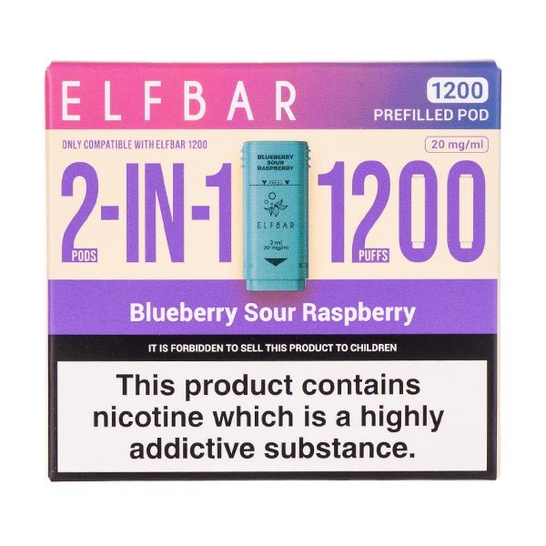 BUY 1 GET 1 FREE | Blueberry Sour Raspberry EB1200 Prefilled Pods by Elf BarVAPE INDIA - Vape India