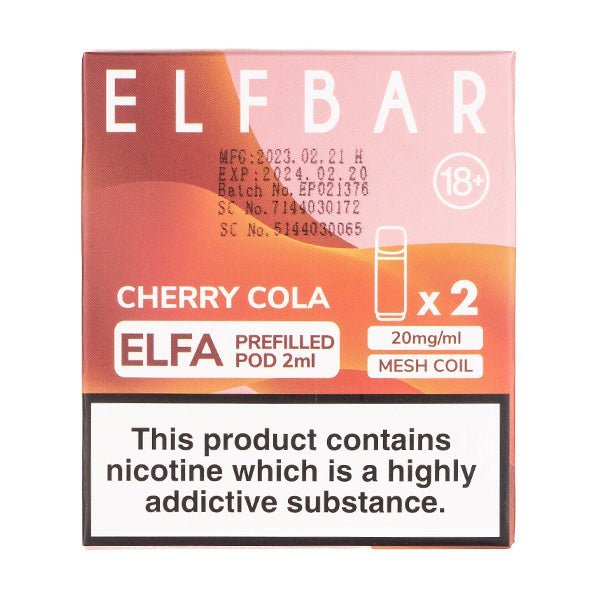 BUY 1 GET 1 FREE | Cherry Cola Elfa Prefilled Pods by Elf BarVAPE INDIA - Vape India